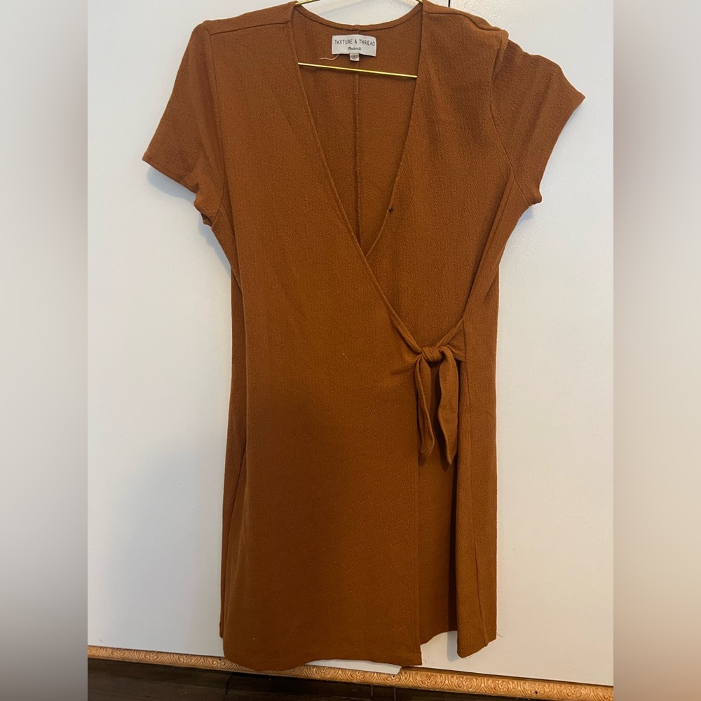 Rust wrap dress, Madewell
